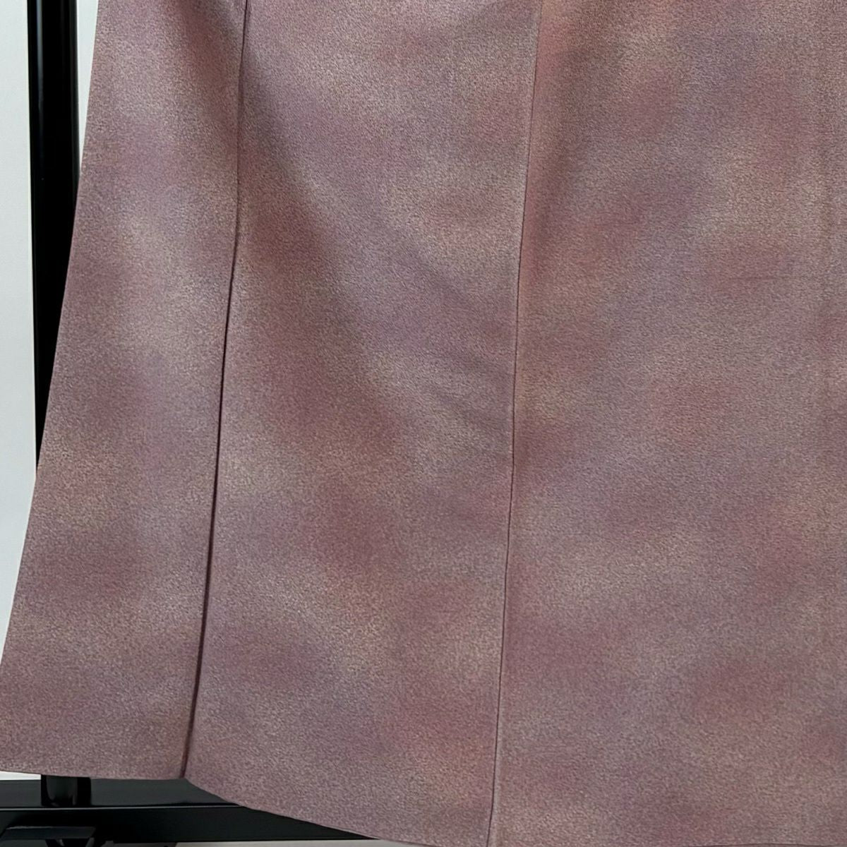 【美品】 小紋 身長160cm 袖長63.5cm S 雙層 幾何學圖案 漸層 紫 純蠶絲 優品級