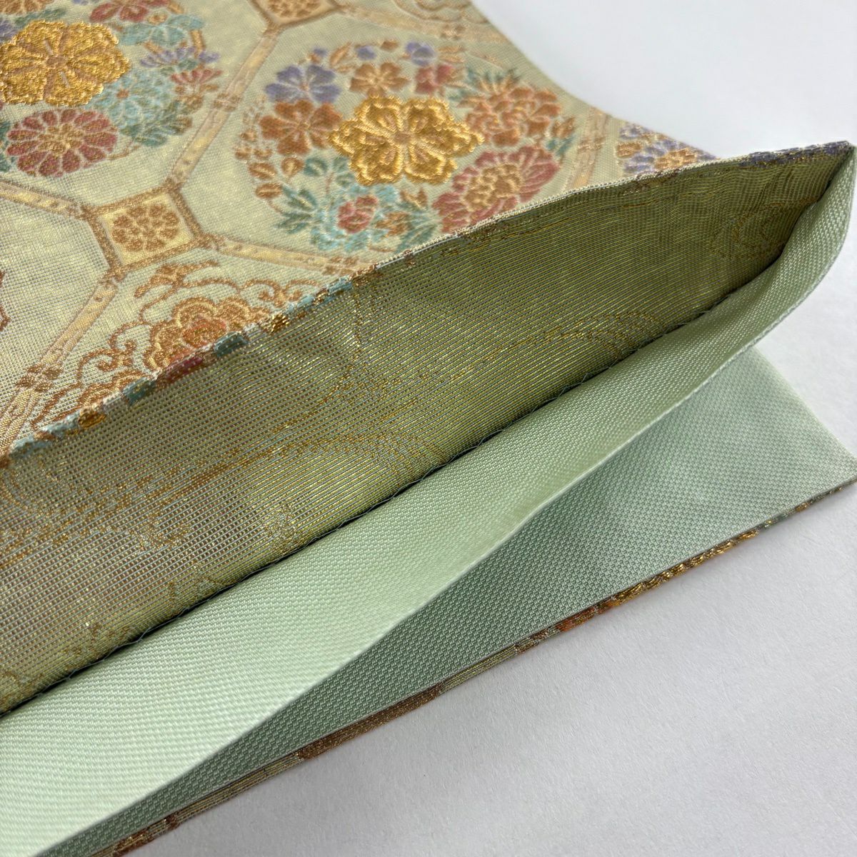 袋帶 秀品級 蜀江華紋 松樹竹子梅花 金絲 金金箔 金色 六通 純蠶絲