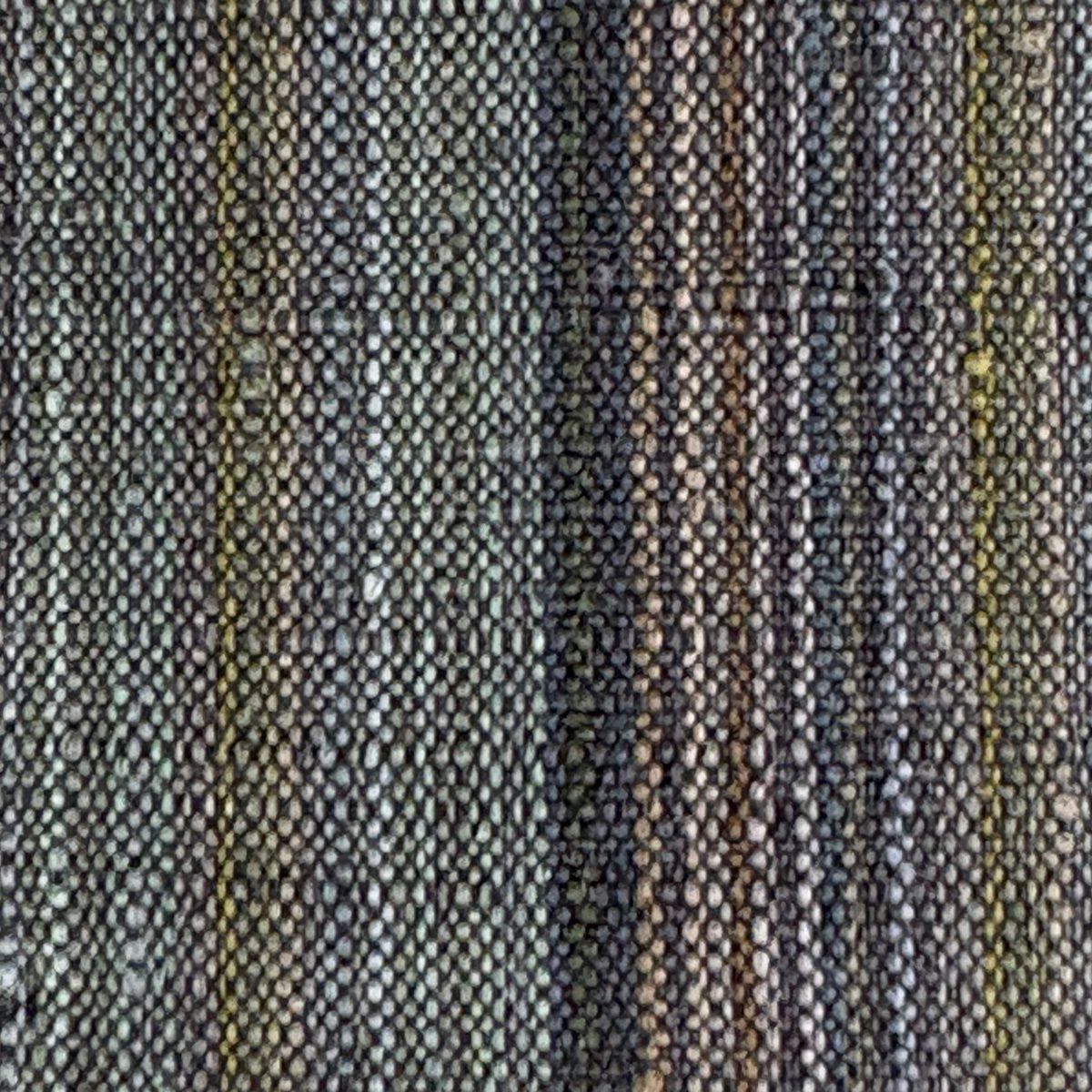 【美品】結城紬織 身長159cm 袖長62cm S 雙層 本場結城紬織 證書附帶 縱條紋 青灰 純蠶絲 逸品級