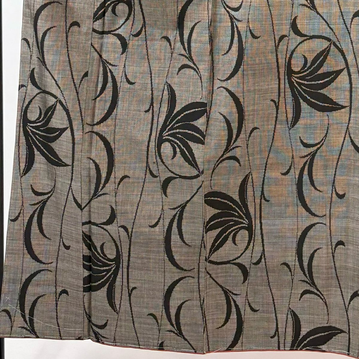 【美品】 紬織織 身長153.5cm 袖長63cm S 雙層 唐草紋 立涌 焦茶 純蠶絲 秀品級