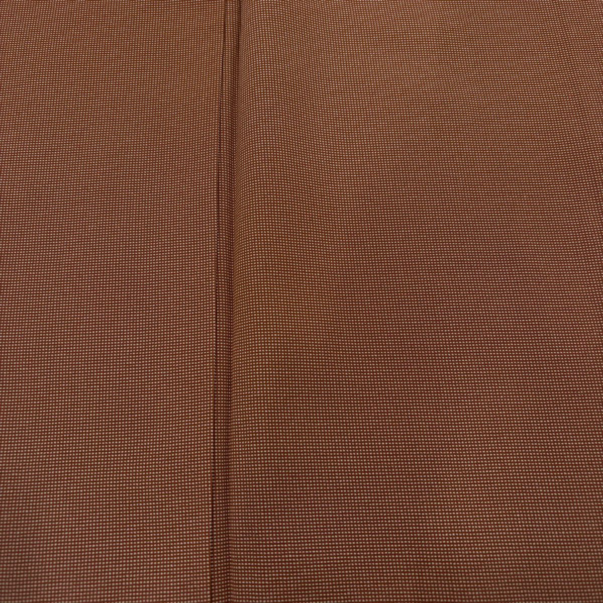 【美品】 江戶小紋 身長160cm 袖長62cm S 雙層 角通し 橙色 純蠶絲 秀品級