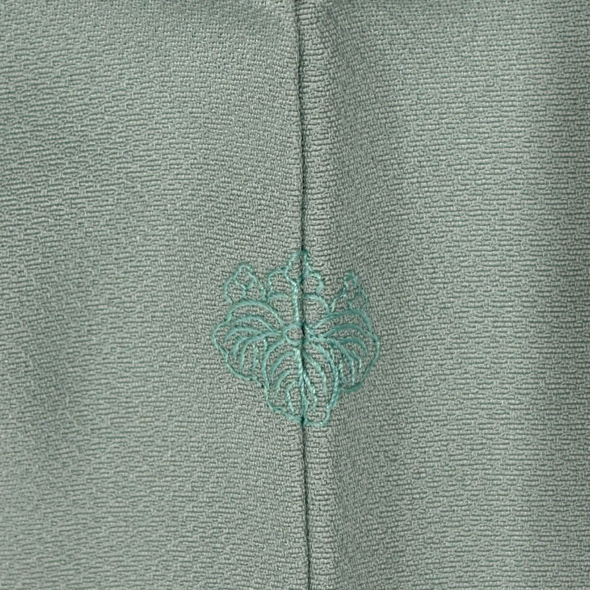 訪問服 身長151.5cm 袖長61.5cm S 雙層 草花紋紋 金絲 金銀彩 水色 純蠶絲 秀品級 一つ紋