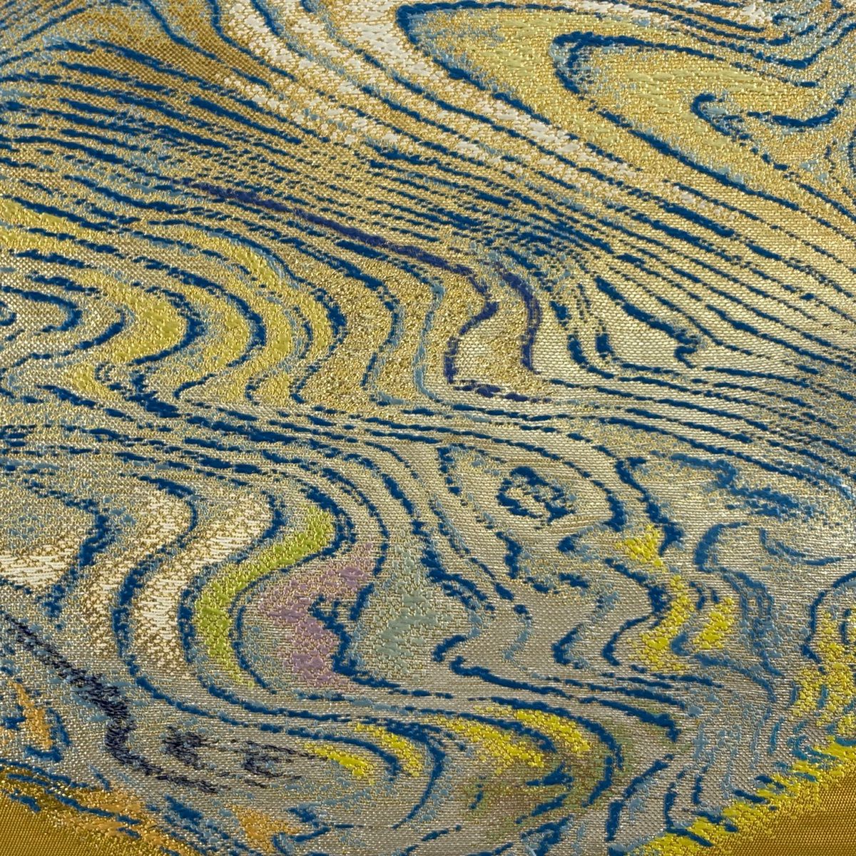 袋帶 逸品級 有落款 龍村光翔 關西仕立 本袋 水月盆 金絲 金金箔 黃土 茶色 お太鼓圖案 純蠶絲