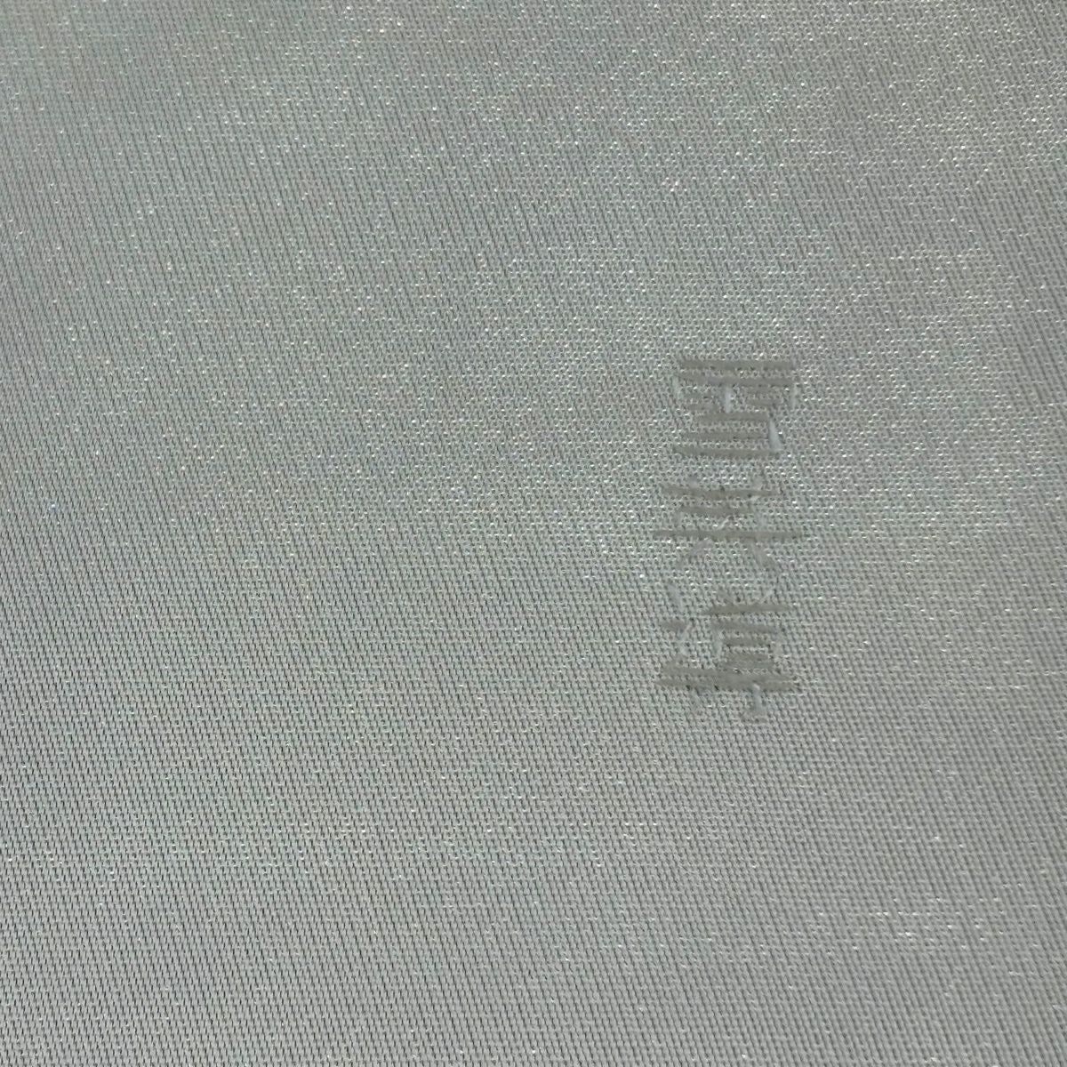 袋帶 逸品級 蒋雪英 落款 鈴乃屋 扇子面 草花紋 蘇州刺繡 金絲 奶油色 大鼓圖案 純蠶絲