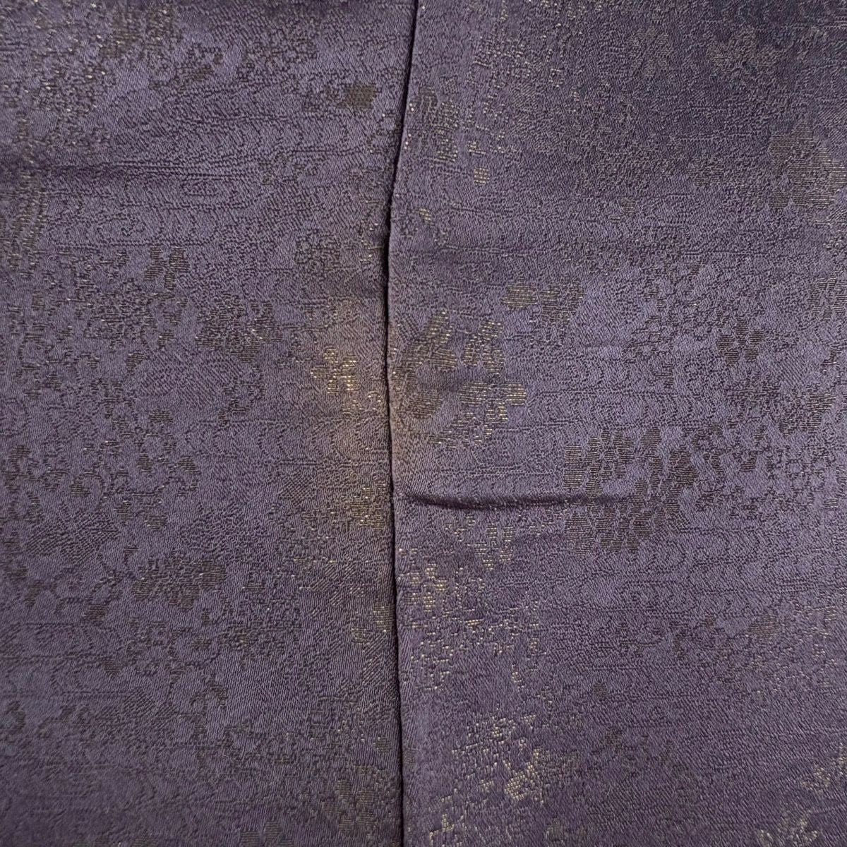 訪問服 身長159cm 袖長68.5cm L 雙層 徳永憲峯 落款あり 辻花染 金通し 金銀彩 灰紫 純蠶絲 逸品級