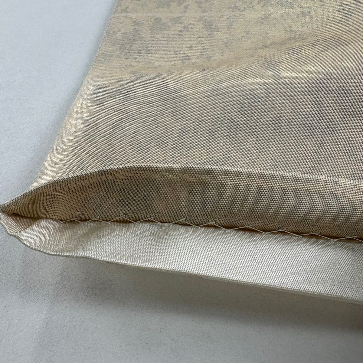 袋帶 逸品級 蒋雪英 落款 華紋 松樹刺繡 金銀彩 金色 大鼓圖案 純蠶絲