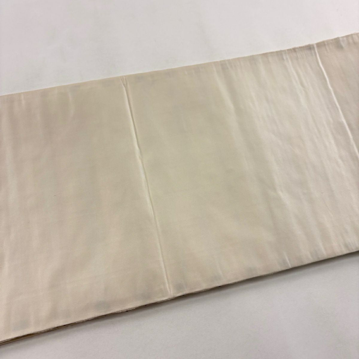 【美品】 袋帶 逸品級 條紋 米色 全通 純蠶絲