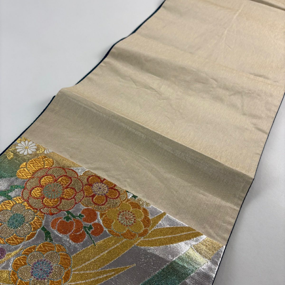 袋帶 秀品級 梅花笹 楓 金絲 金金箔 金 六通 純蠶絲