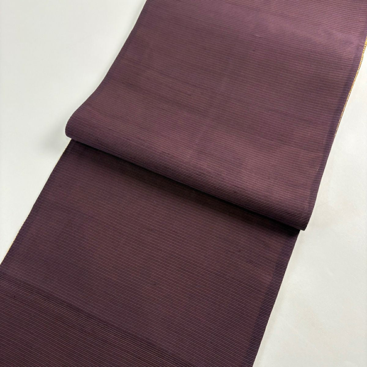 【美品】 袋帶 秀品級 縞 幾何圖案 茶 全通 純蠶絲