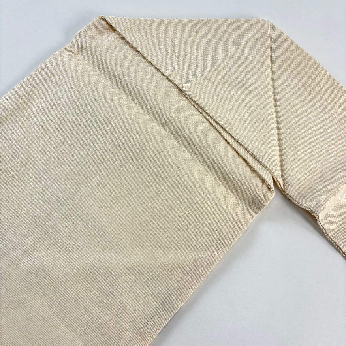 【美品】 名古屋帶 秀品級 條紋 龜甲絣 切嵌 奶油色 純蠶絲