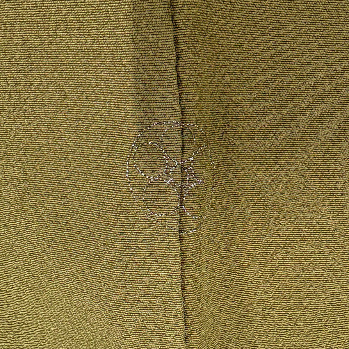付下 身長157.5cm 袖長66cm M 雙層 辻花染圖案 漸層 黃土 純蠶絲 名品級 一個紋