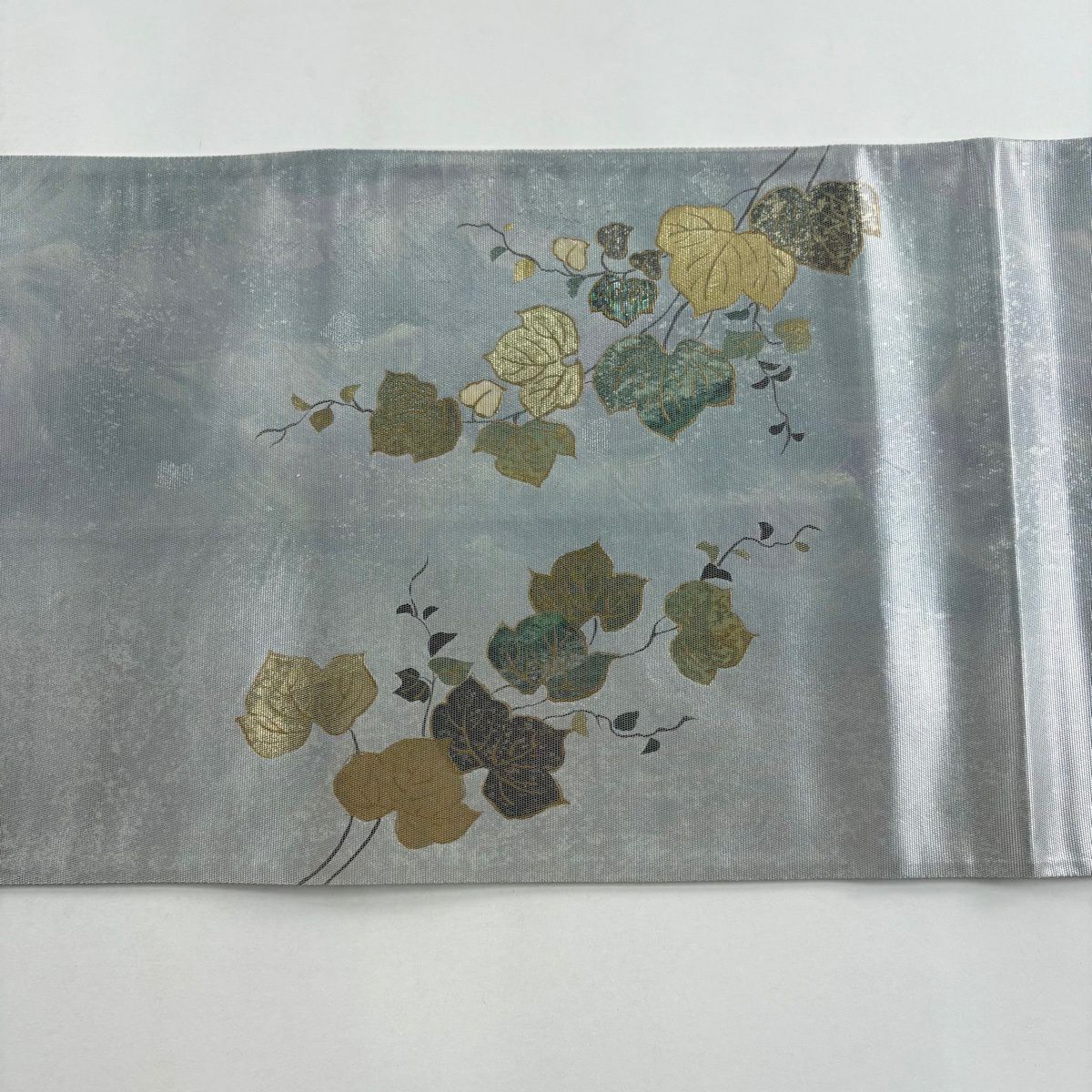 袋帶 名品級 蔦 金銀彩 金金箔 銀 純蠶絲