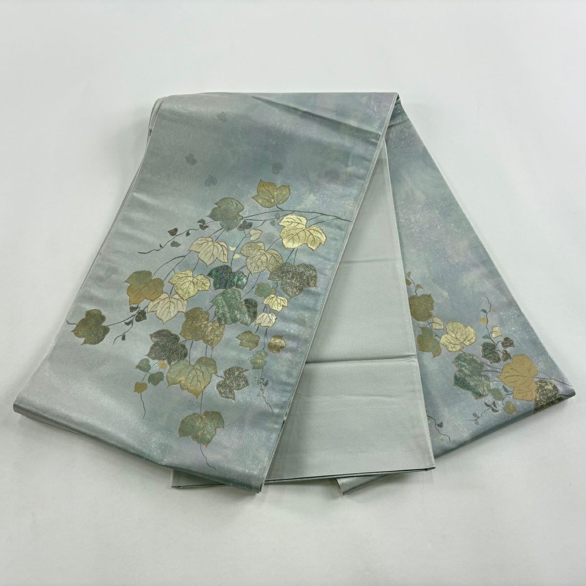 袋帶 名品級 蔦 金銀彩 金金箔 銀 純蠶絲