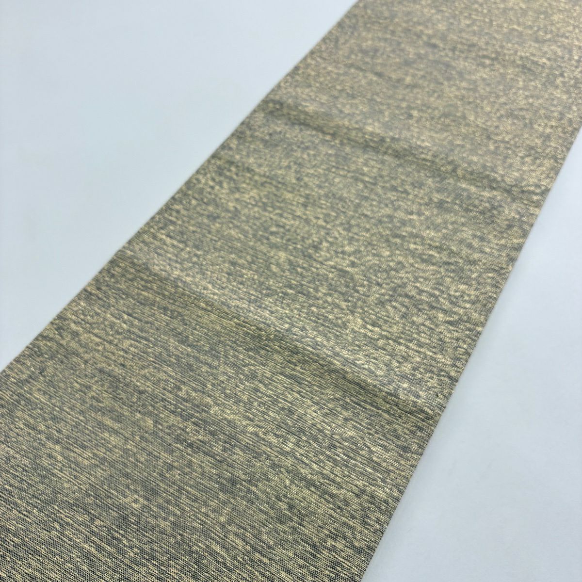 【美品】 袋帶 名品級 幾何圖案 金絲 金茶 大鼓圖案 純蠶絲