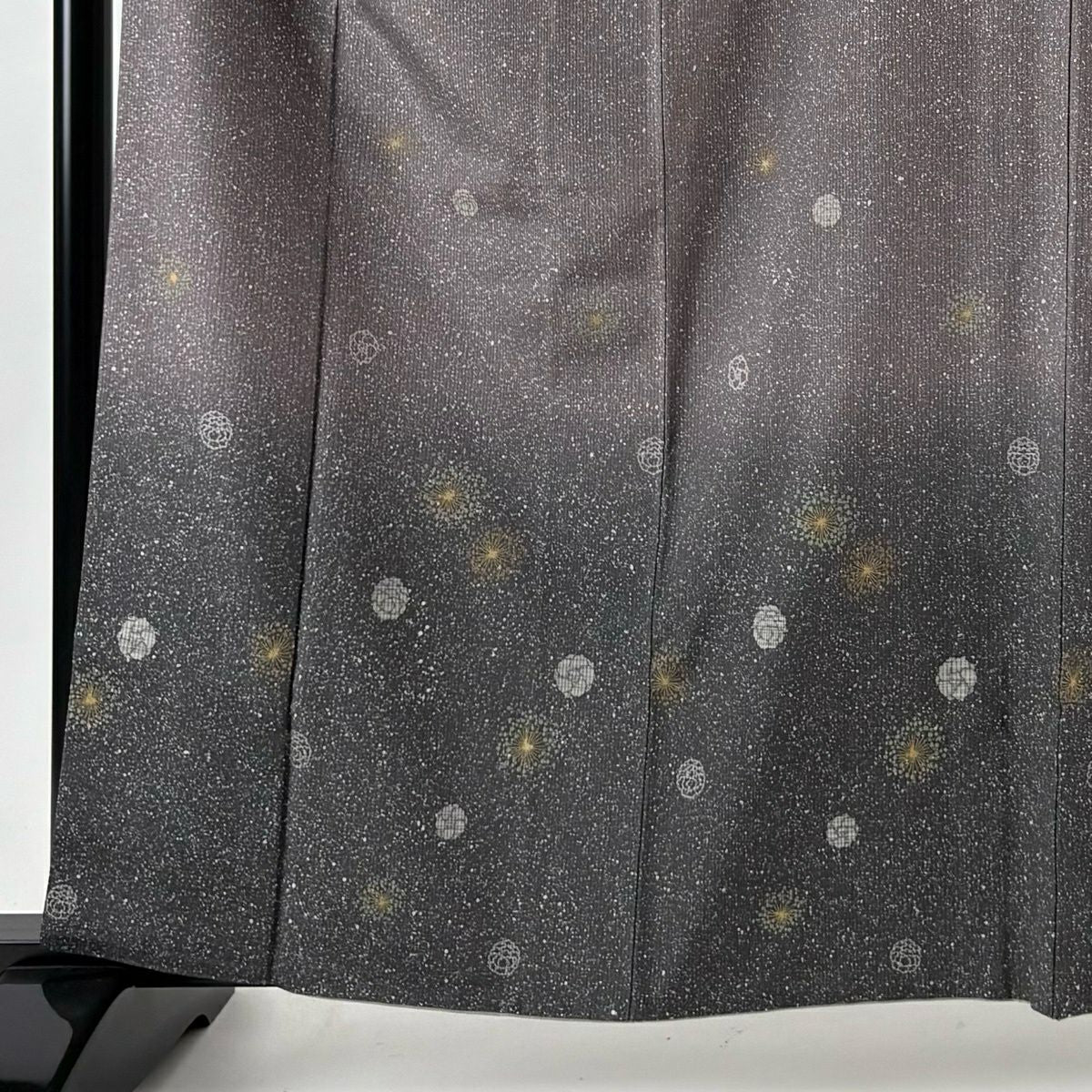 【美品】 付下 身長163cm 袖長66cm M 雙層 袋帶套裝 花 金銀彩 漸層 紫 純蠶絲 優品級