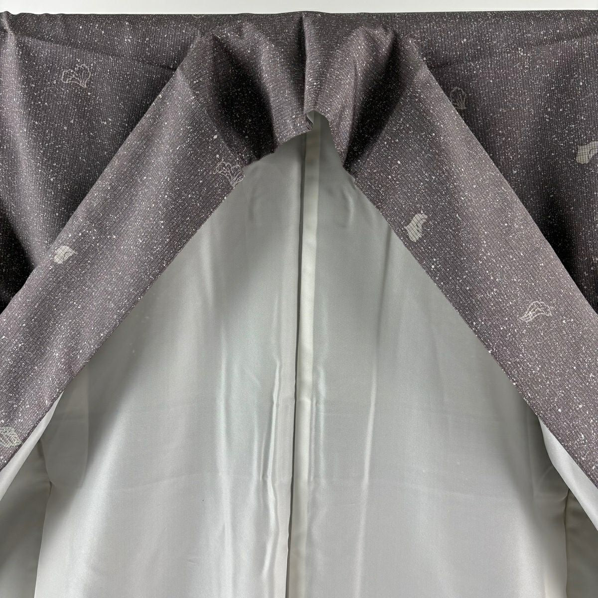 【美品】 付下 身長163cm 袖長66cm M 雙層 袋帶套裝 花 金銀彩 漸層 紫 純蠶絲 優品級