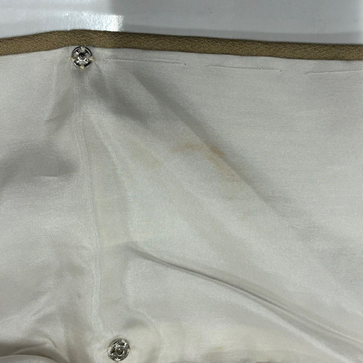 訪問服 身長153.5cm 袖長62.5cm S 雙層 菊花花筏染分 米色 純蠶絲 秀品級