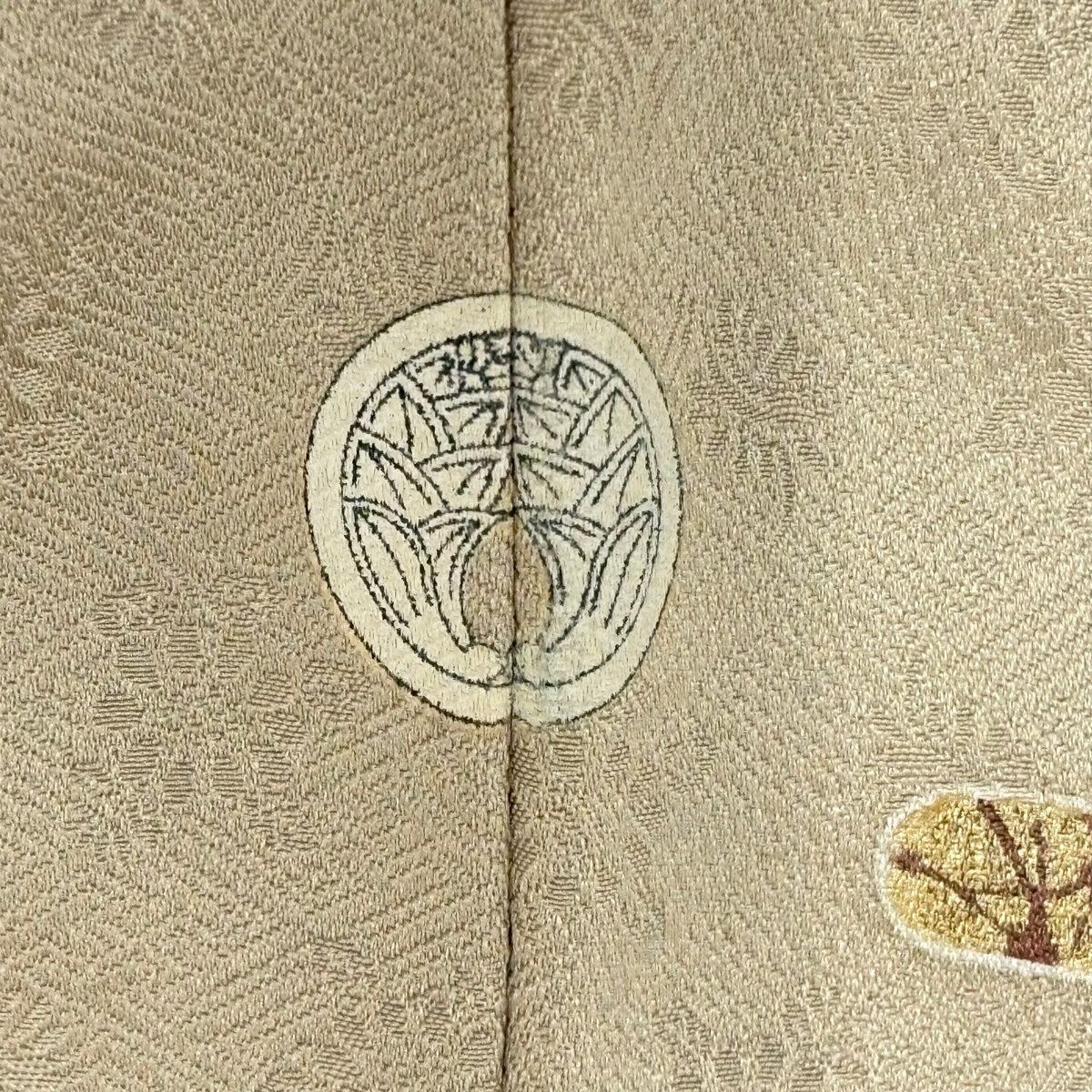 訪問服 身長160.5cm 袖長65cm M 雙層 花舟 ヱ霞 金絲 金銀彩 米色 純蠶絲 秀品級 一つ紋