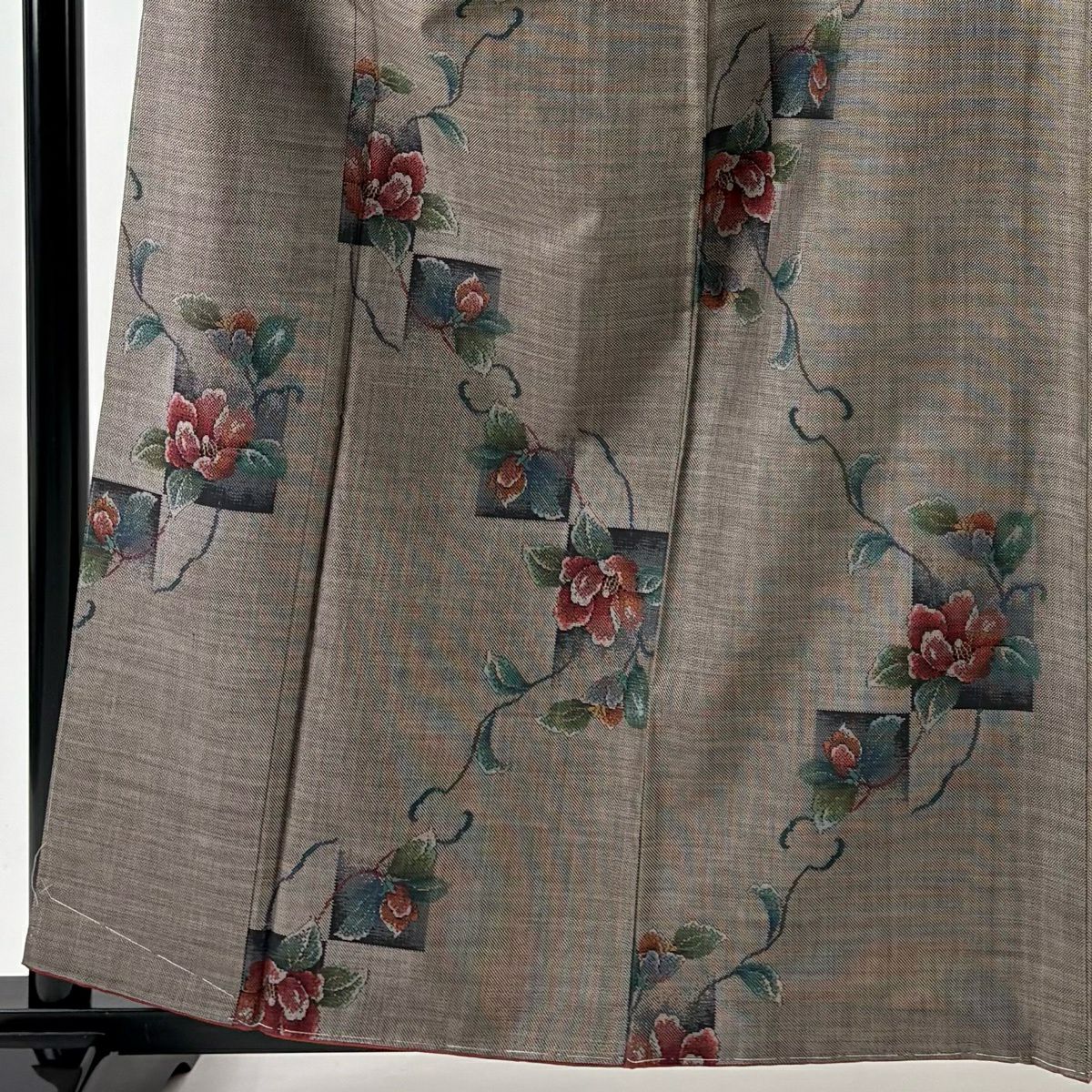 紬織 身長160.5cm 袖長63cm S 雙層 椿 色紙 灰茶 純蠶絲 秀品級