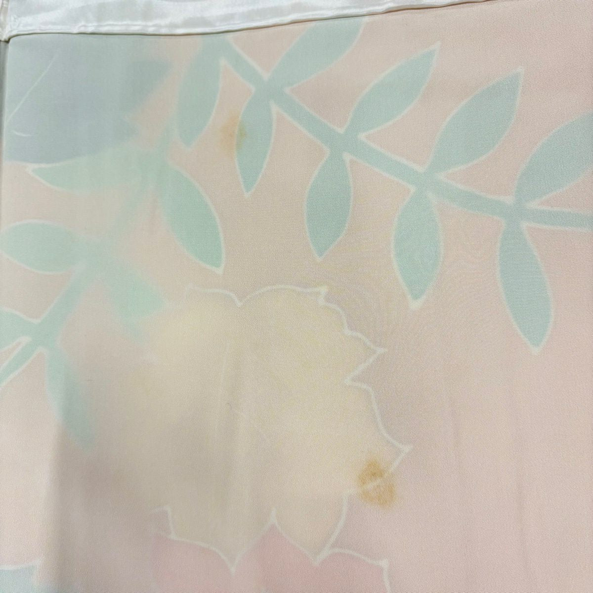 小紋 身長168cm 袖長67cm M 雙層 草花紋紋 漸層 橙色 純蠶絲 優品級