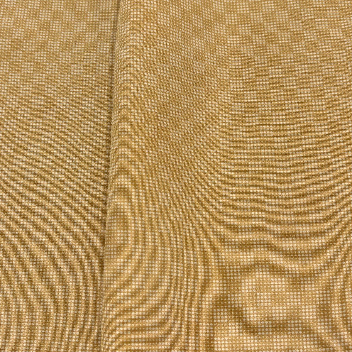 小紋 身長160cm 袖長67cm M 雙層 市松樹 薄茶 純蠶絲 秀品級