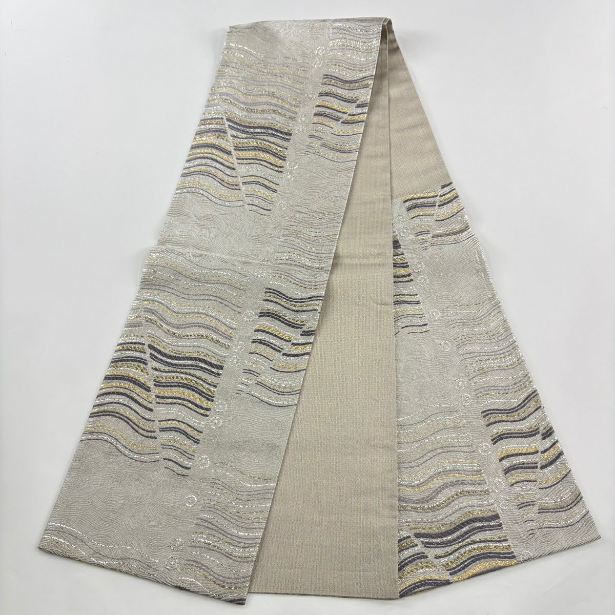 【美品】訪問服 身長158cm 袖長63.5cm S 雙層 紅塚順一 袋帶套裝 落款あり 雪輪 菊花 漸層 黑灰 純蠶絲 名品級