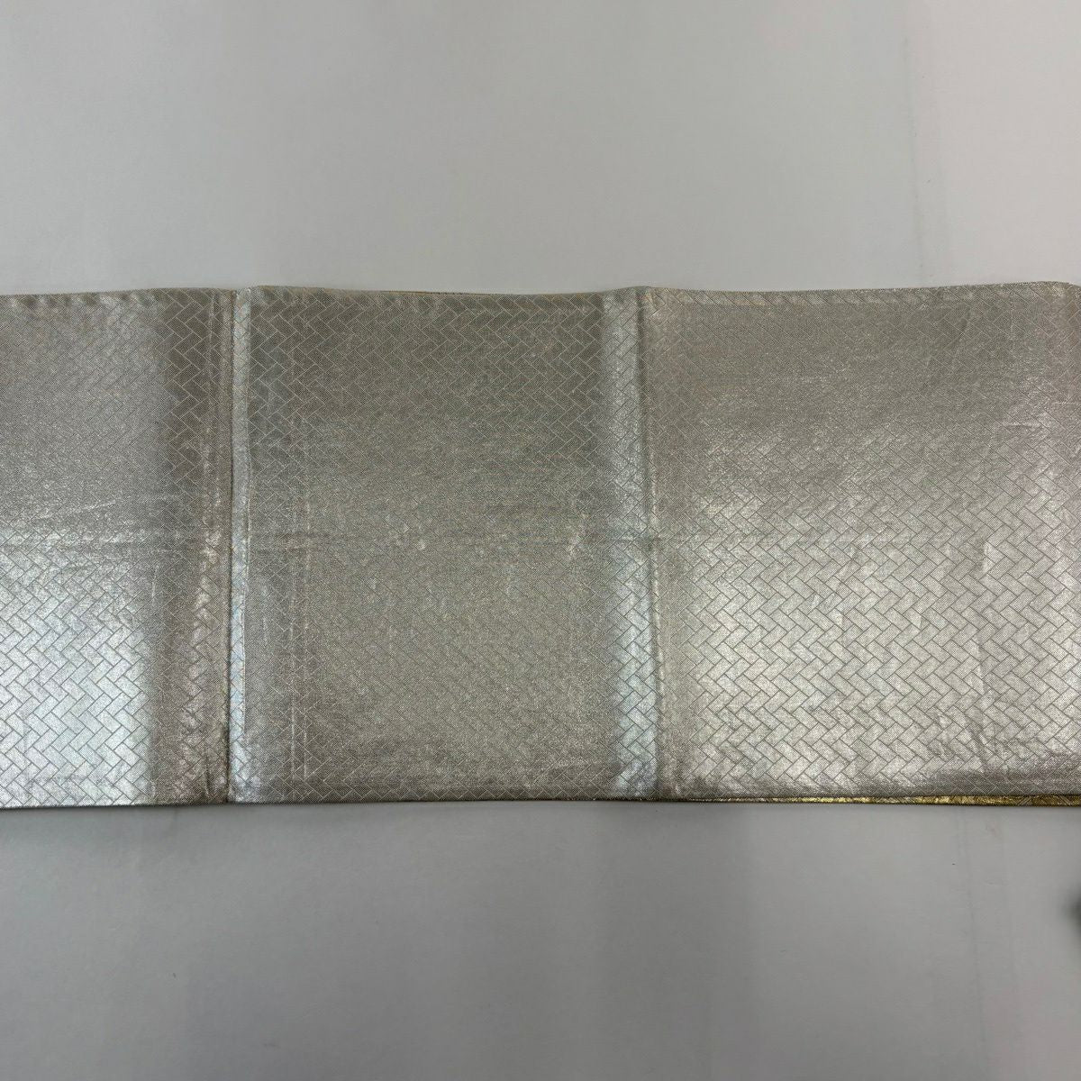 【美品】 袋帶 秀品級 辻花染圖案 流水 金金箔 銀 六通 純蠶絲