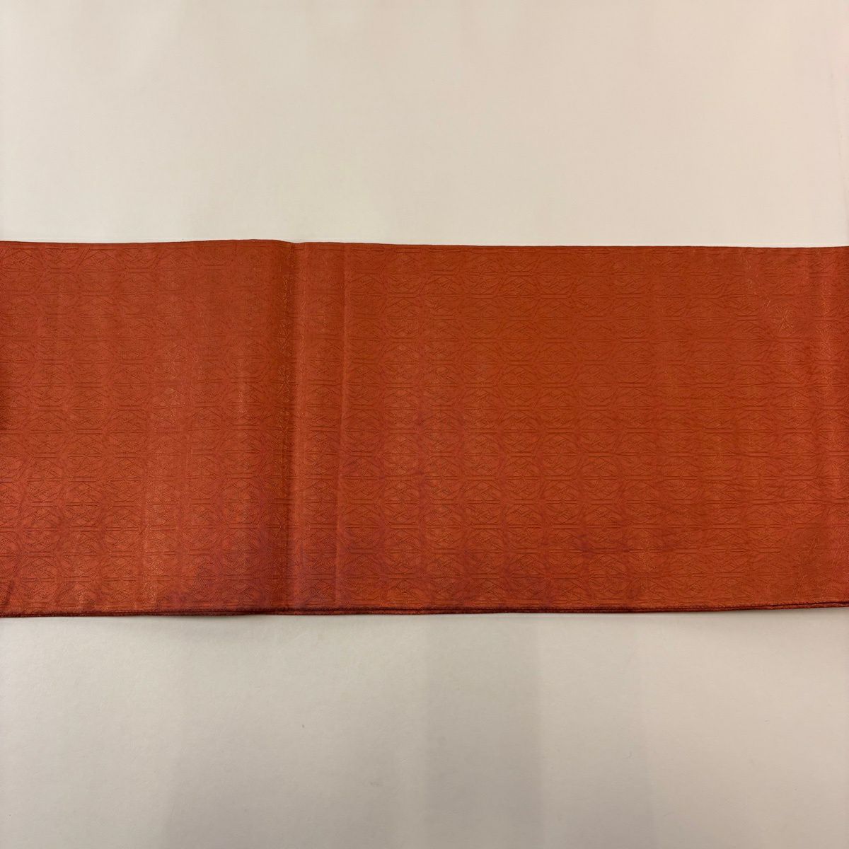 【美品】 袋帶 秀品級 華紋 鴛鴦 金絲 茜 深藍 六通 純蠶絲