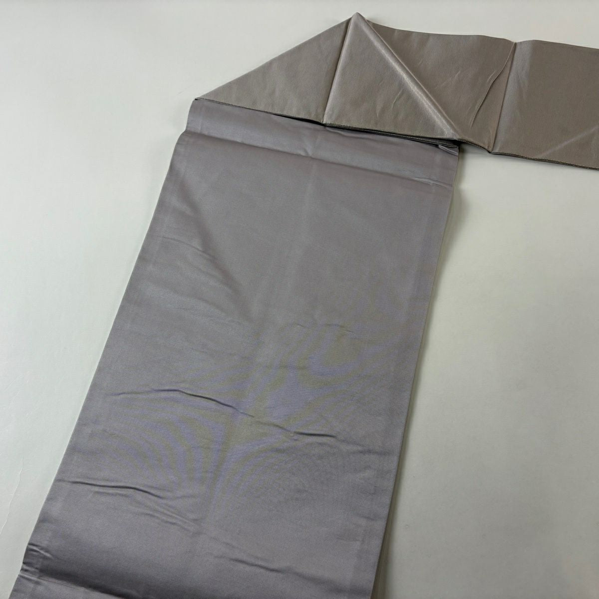 【美品】名古屋帶 秀品級 椿 螺鈿 金銀彩 灰紫 純蠶絲
