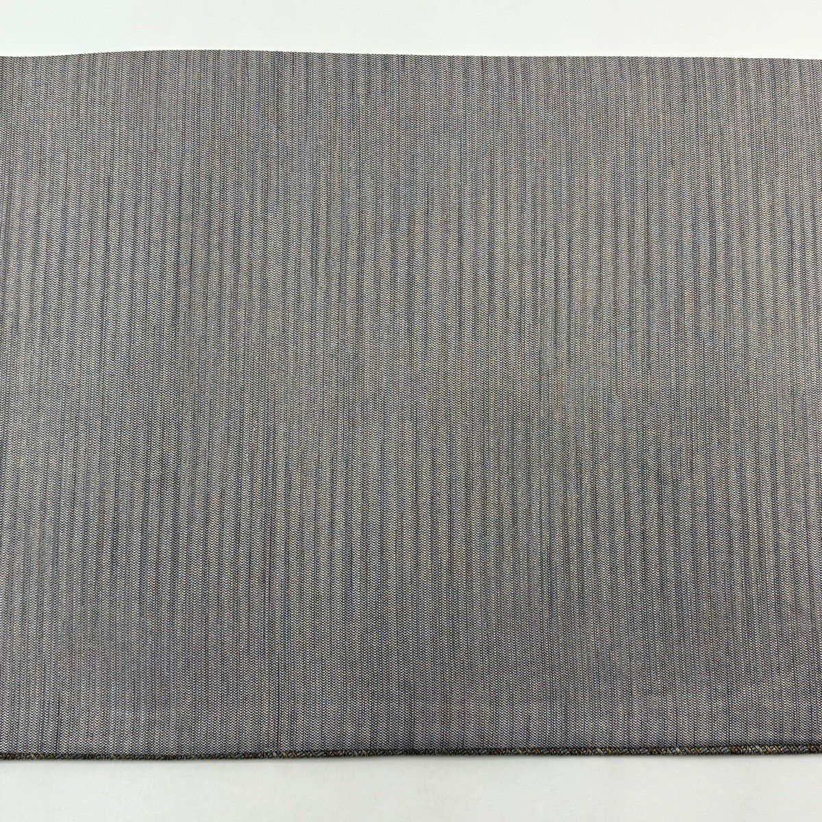 【美品】 袋帶 秀品級 縞 幾何圖案 金銀彩 金金箔 灰紫 六通 純蠶絲