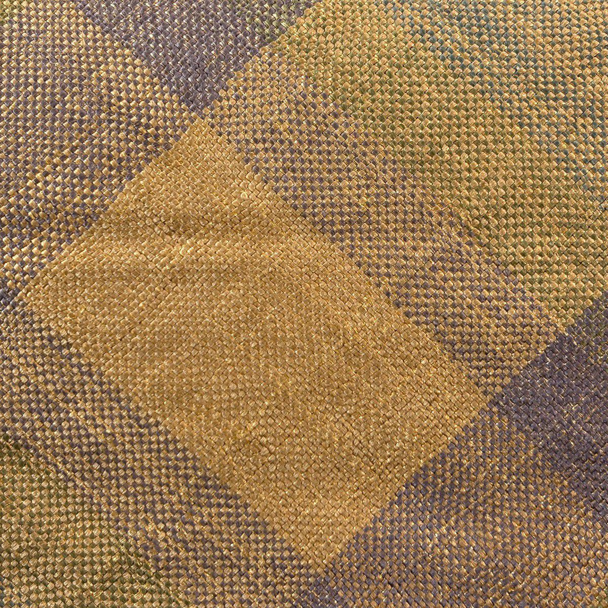 袋帶 秀品級 斜格子 金絲 蓬色 全通 純蠶絲