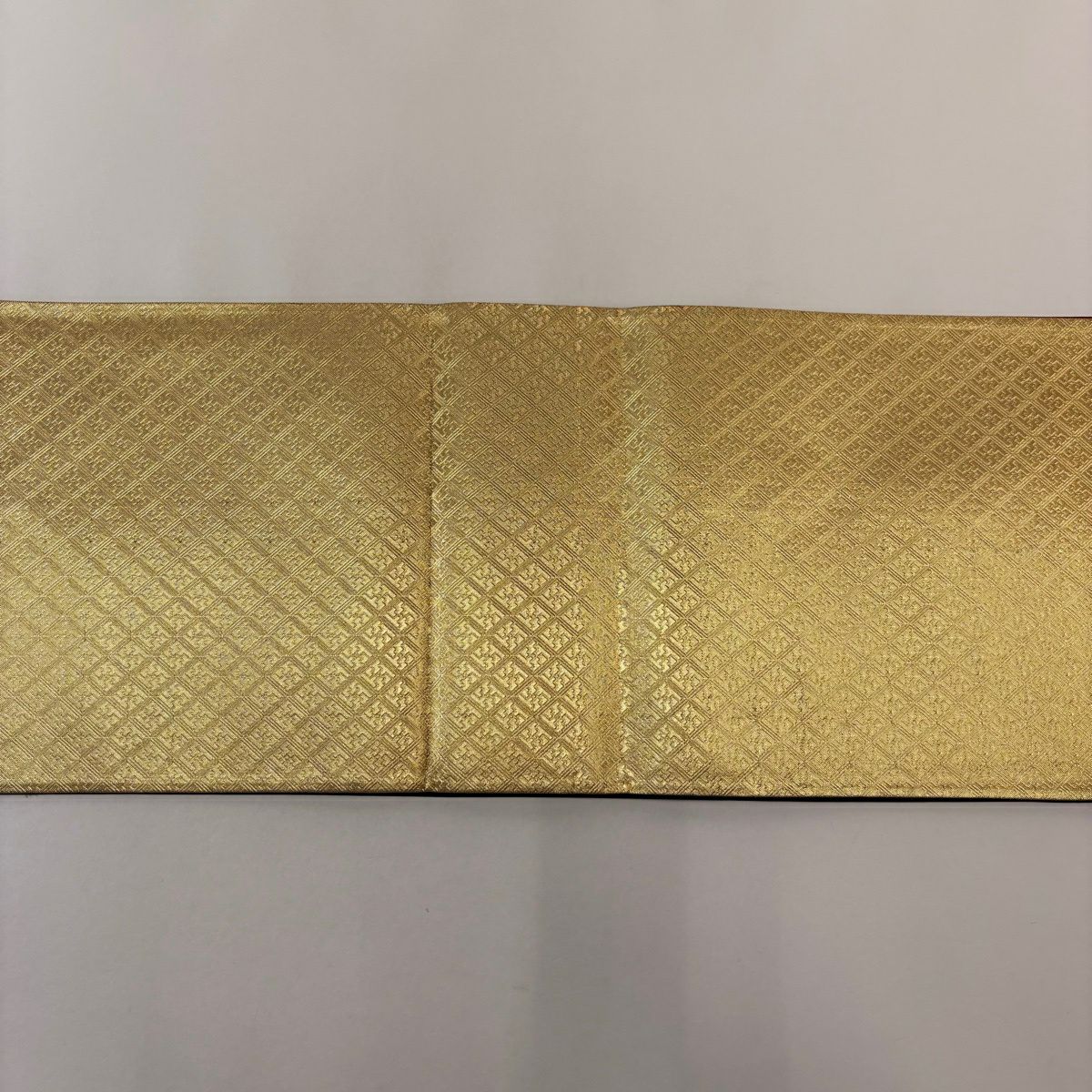 【美品】 袋帶 秀品級 蝴蝶 幾何學 金金箔 金絲 金 六通 純蠶絲