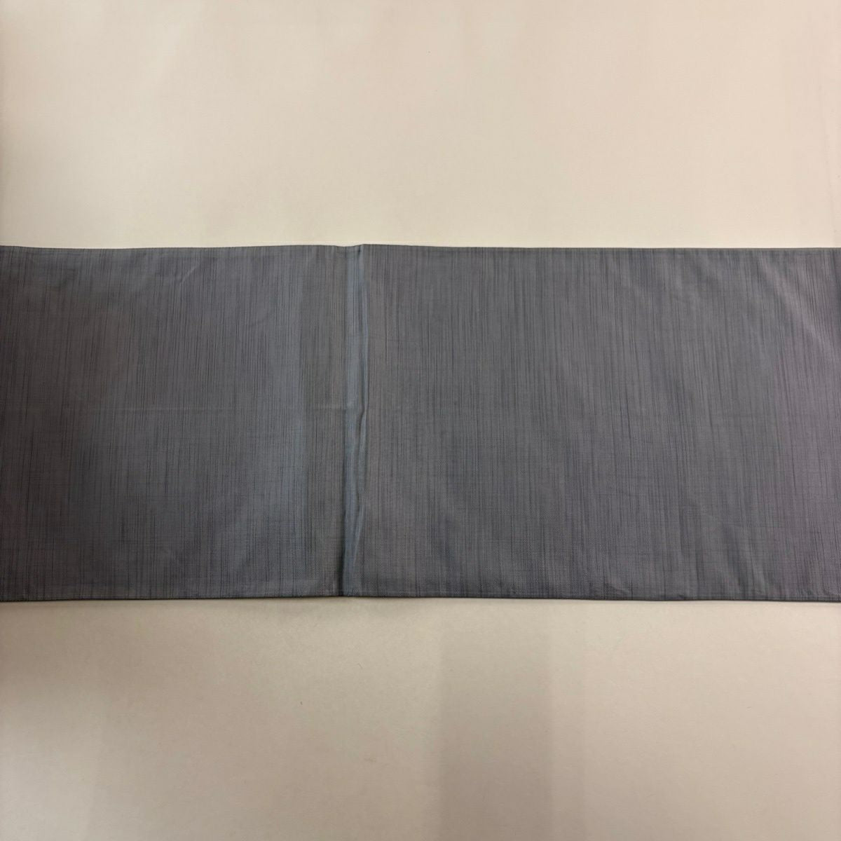 【美品】 袋帶 秀品級 熨斗紋 菊花 青灰 深藍色 六通 純蠶絲