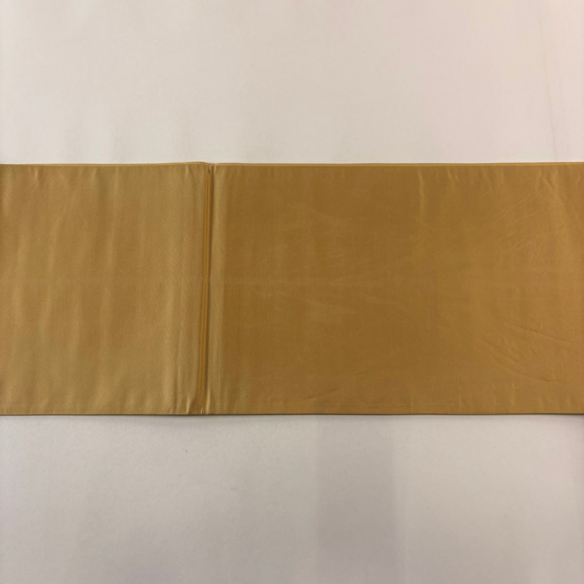 【美品】 袋帶 秀品級 草花紋紋 菱形 金銀彩 黃土色 六通 純蠶絲