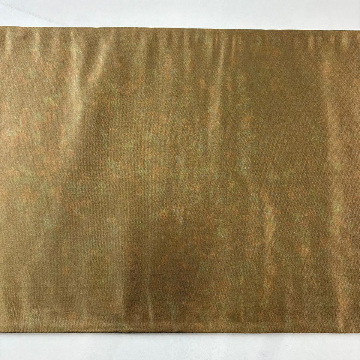 袋帶 秀品級 幾何學 金金箔 茶綠 全通 純蠶絲