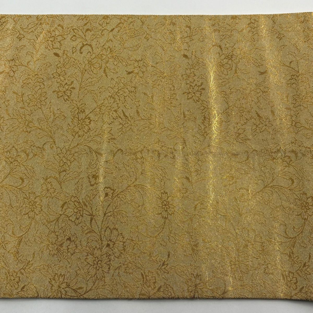 【美品】 袋帶 秀品級 狩獵文 華紋 金金箔 刺繡 粉色 六通 純蠶絲