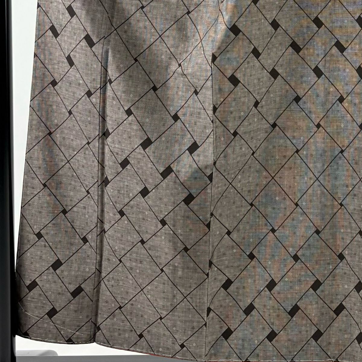 【美品】 大島紬織 身長157cm 袖長62cm S 雙層 純泥染 證書附帶 桧垣紋 焦茶 正蠶絲 名品級