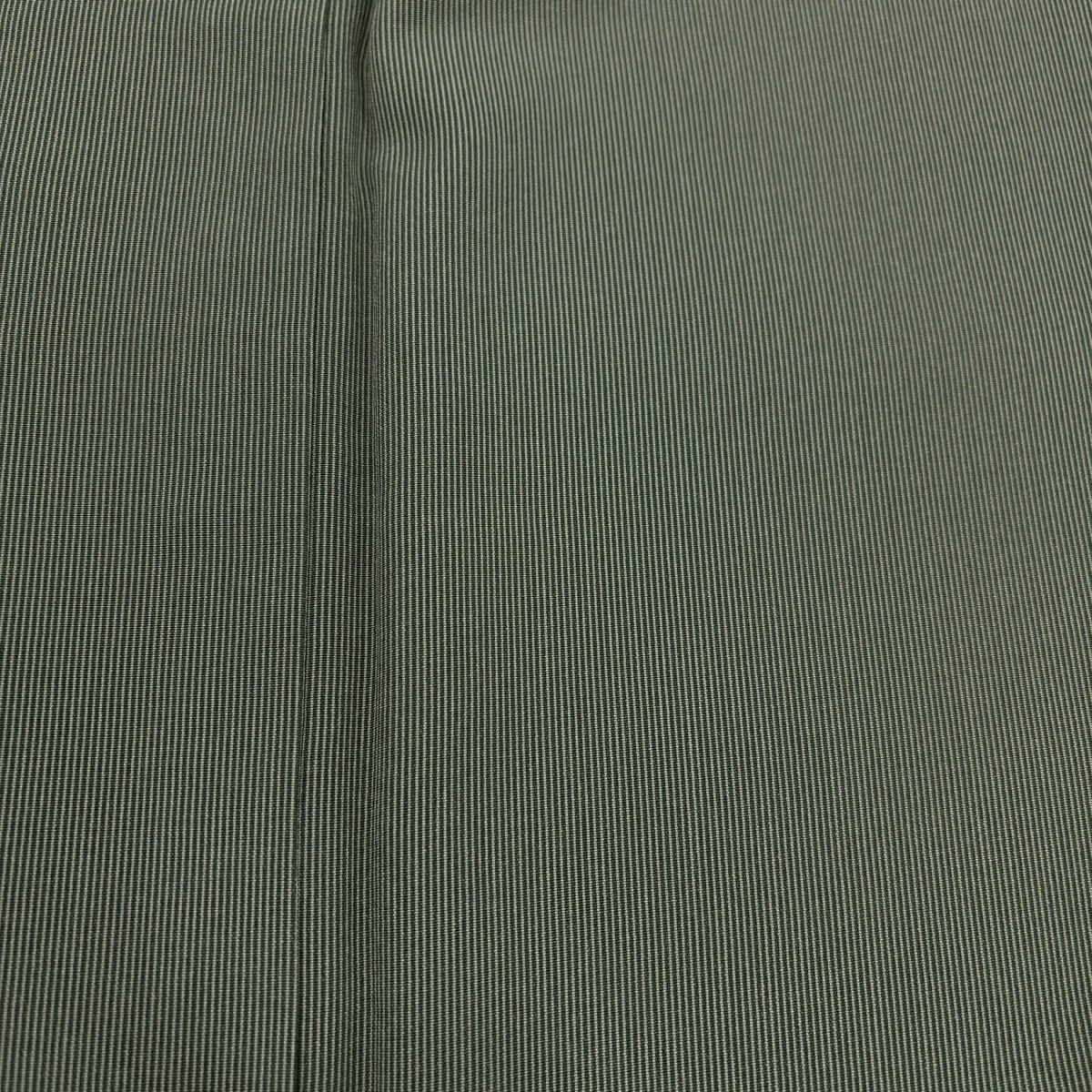 江戶小紋 身長157.5cm 袖長65cm M 雙層 萬筋 灰綠 純蠶絲 名品級