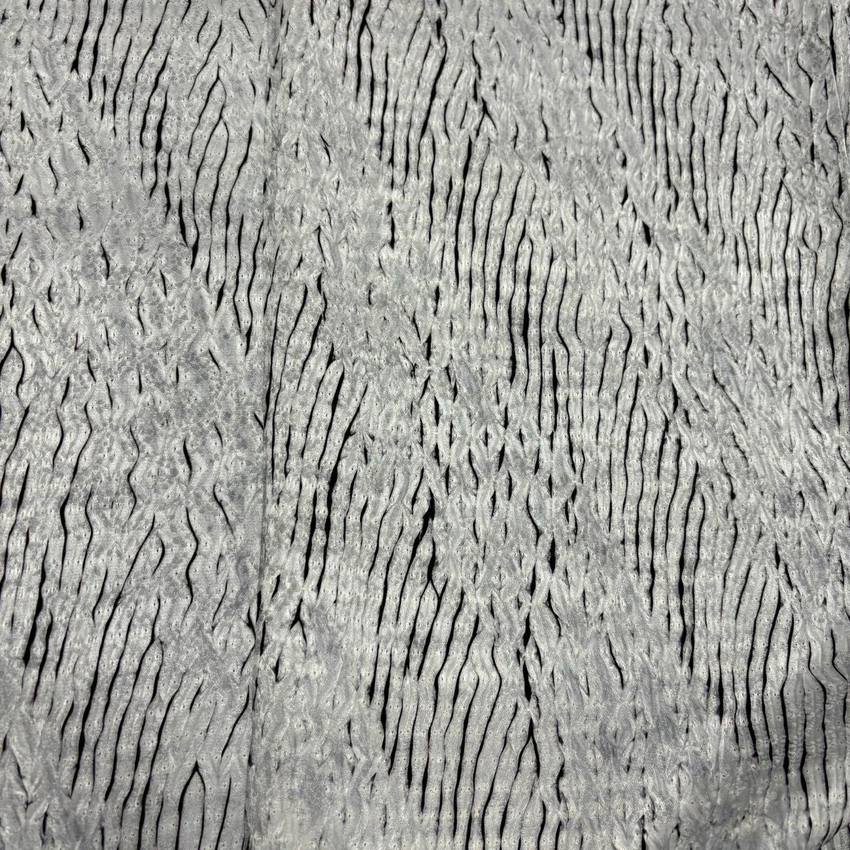【美品】 小紋 身長157.5cm 袖長63.5cm S 雙層 幾何學圖案 絞染 灰白 純蠶絲 名品級