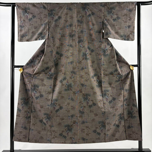 紬織織 身長151.5cm 袖長62.5cm S 雙層 葡萄 焦茶 純蠶絲 名品級
