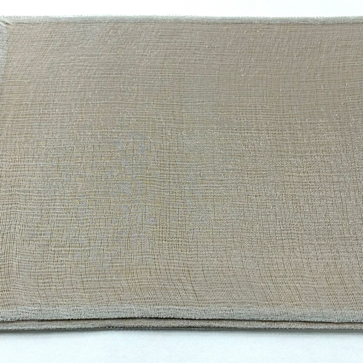 【美品】 袋帶 逸品級 夏帶 鳥 葉紋 金銀彩 淺茶 細帶圖案 純蠶絲