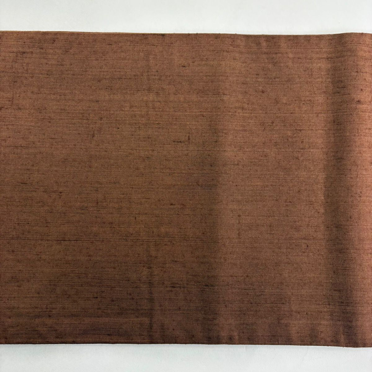 【美品】 袋帶 名品級 紬織織 鱗 幾何圖案 刺繡 紅茶 六通 純蠶絲