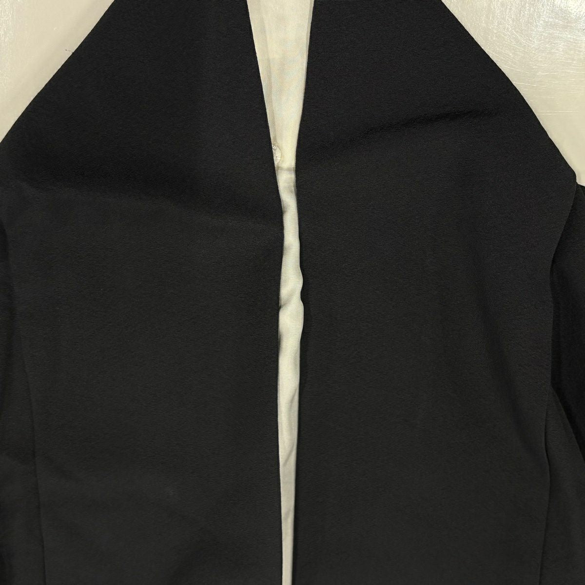 付下 身長157cm 袖長63cm S 雙層 草野一騎 落款あり 松樹葉 金銀彩 漸層 墨 黑 純蠶絲 名品級