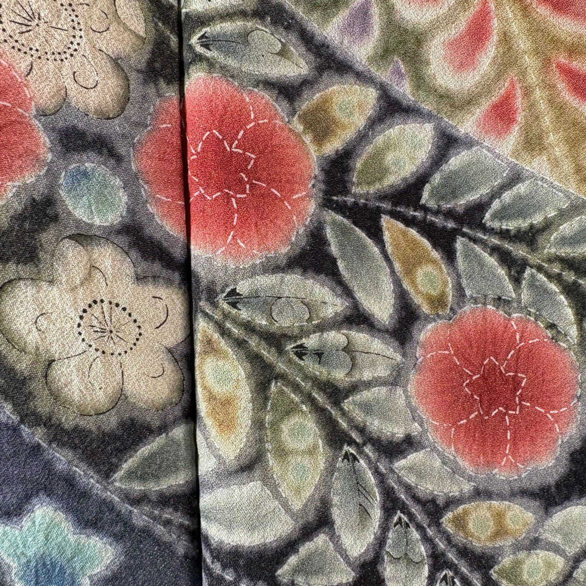 【美品】振袖禮服 身長165.5cm 袖長64cm M 雙層 辻花染 金銀彩 漸層 焦茶 純蠶絲 逸品級