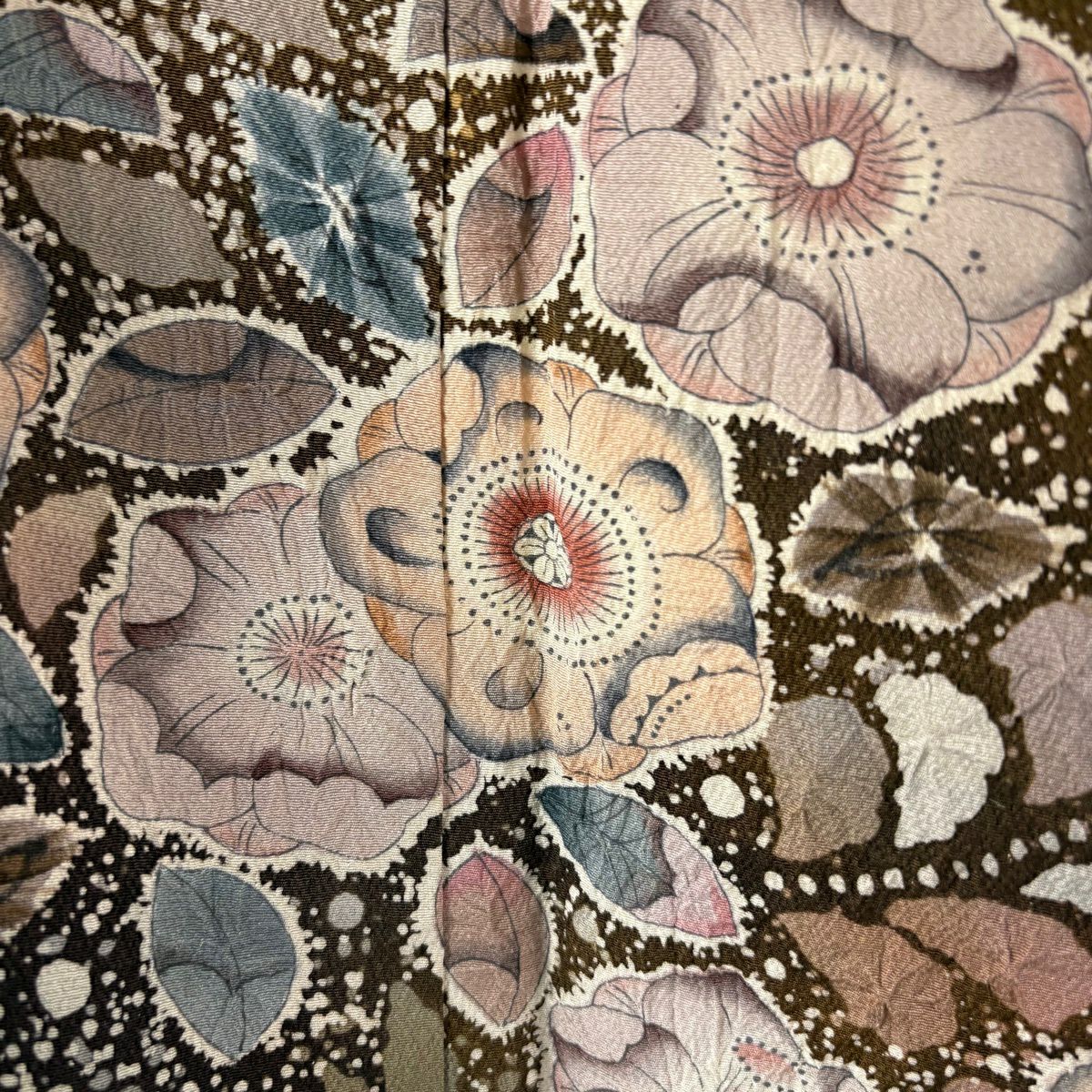 【美品】訪問服 身長158.5cm 袖長68.5cm L 雙層 翠山工房 落款あり 辻花染 漸層 墨色 純蠶絲 逸品級