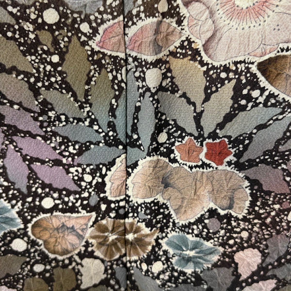 【美品】訪問服 身長158.5cm 袖長68.5cm L 雙層 翠山工房 落款あり 辻花染 漸層 墨色 純蠶絲 逸品級