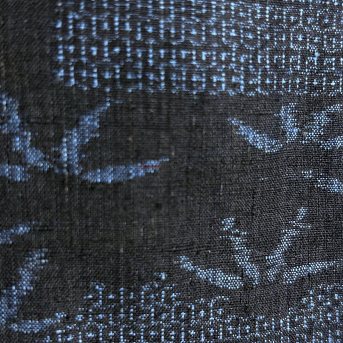 【美品】結城紬織 身長159.5cm 袖長64cm M 雙層 本場結城紬織 證書附 短冊 笹 深藍 純蠶絲 逸品級