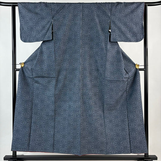 【美品】 紬織 身長153.5cm 袖長62.5cm S 雙層 麻葉 純蠶絲 優品級