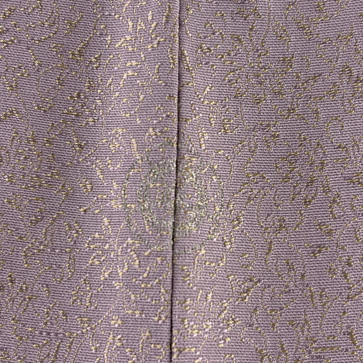【美品】 小紋 身長158cm 袖長61cm S 雙層 大和 花唐草紋 紫 純蠶絲 逸品級 一つ紋