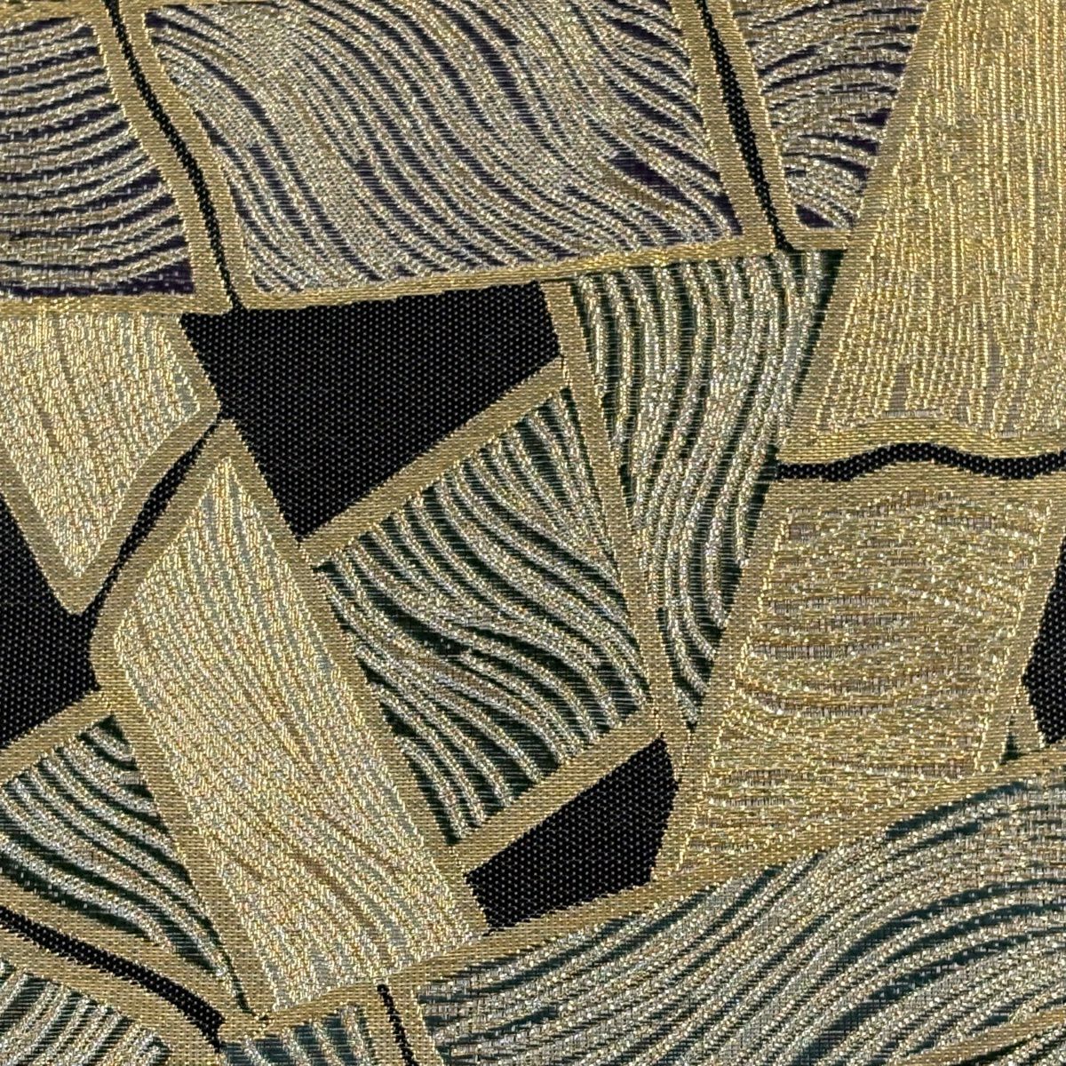 【美品】 袋帶 逸品級 落款あり 誠之輔 竹子 金金箔 金銀彩 墨 全通 純蠶絲